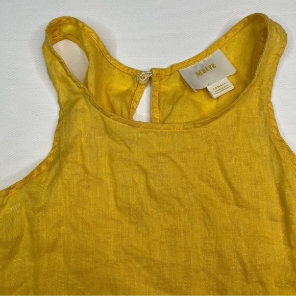 Maeve Anthro Tank Top 100% Linen Yellow Summer Beachy Coastal Beach Vacation XS - Picture 4 of 12